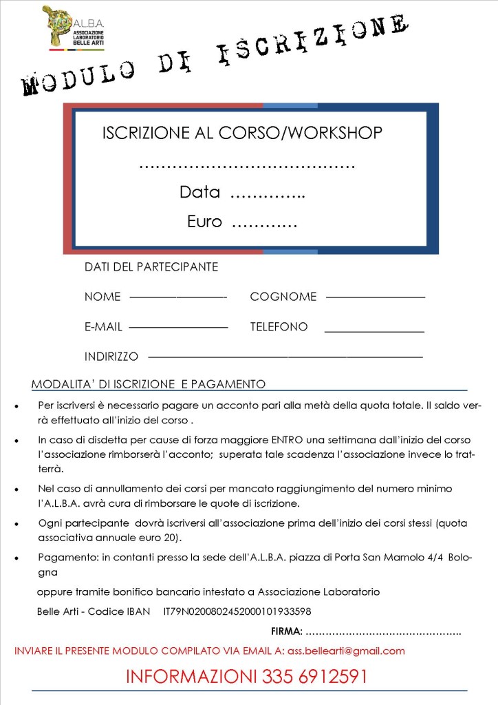 Modulo per iscrizione ai corsi ok